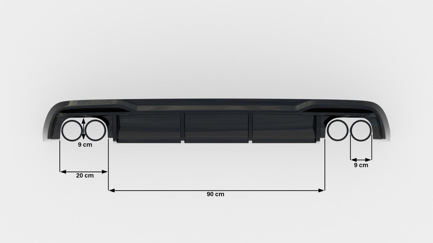Rear Valance Audi A5 Coupe 8T Facelift (Version with dual exhausts on both sides)