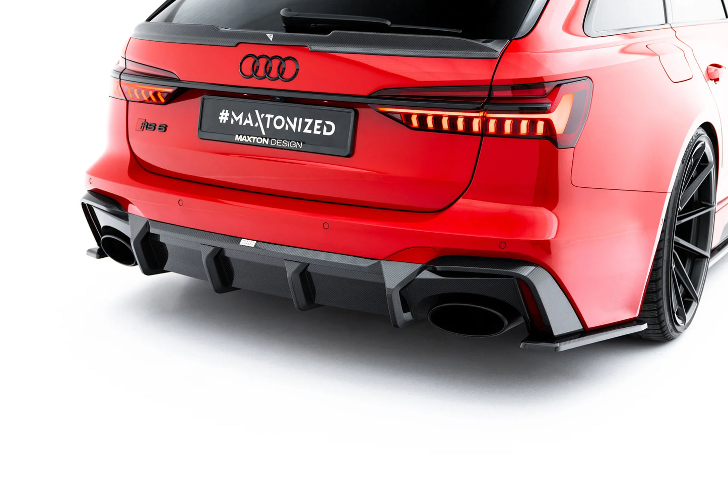 Prepreg Carbon Fiber Rear Diffuser Audi RS6 C8 / C8 Facelift (Version Without Towbar)