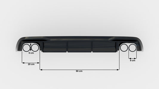 Rear Valance Audi A5 Coupe 8T Facelift (Version with dual exhausts on both sides)