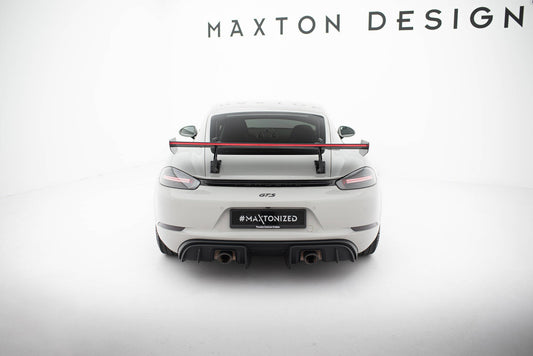Carbon Spoiler With Upper Swan Mounting V.2 + LED Porsche 718 Cayman 982c