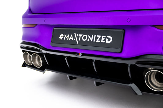 Rear Splitter (with vertical bars) V.2 Volkswagen Golf R Hatchback Mk8 / Mk8 Facelift