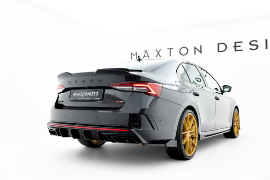 Rear Side Splitters V.4 + Flaps Skoda Octavia RS Combi / Liftback Mk4 / Mk4 Facelift