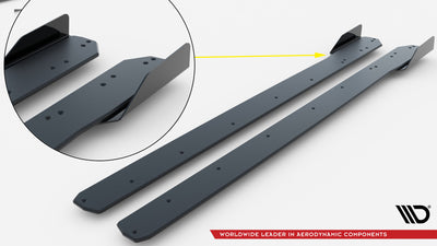 Street Pro Side Skirts Diffusers + Flaps Volkswagen Golf R / R-Line Mk7 Facelift